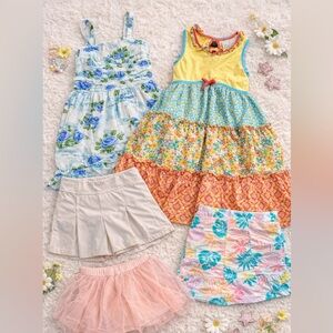 Girls Clothing Bundle Size 5/6 Dresses Skirt Skort 5 Piece Lot